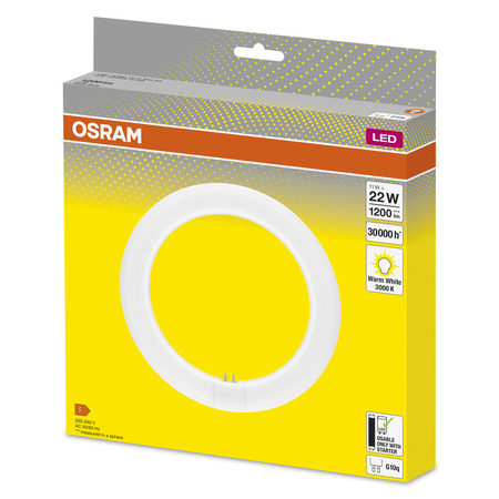 LED T9 Kreisförmig G10q 11W = 22W 1200lm 3000K Warm 110° LED TUBE EM Osram
