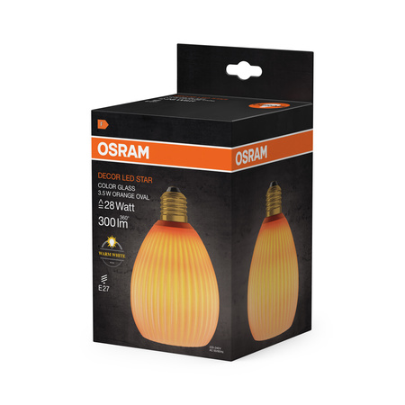 LED-Lampe E27 Oval 3.5W 300lm 2700K Warm Dekorativ Orange Osram