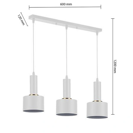 Masterled Deckenleuchte 3x E27 Weiß Kupfer Tema Pendelleuchte