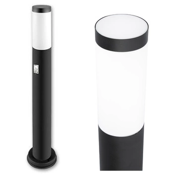 Außengartenlampe E27 BLACK POST 65 cm mit Bewegungs- und Dämmerungssensor