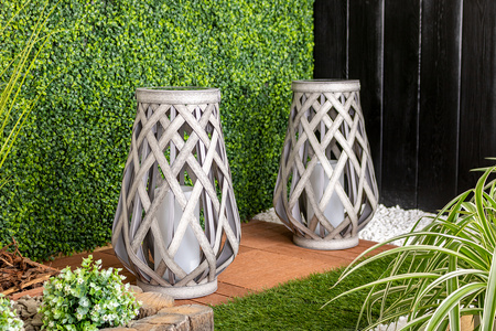 Gartenlampe LED Solarlaterne Hängelaterne 45cm IP44 Grau