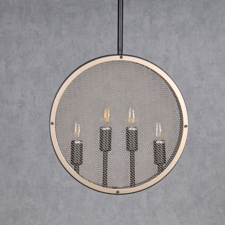 Retro Vintage Deckenpendellampe 4xE14 schwarz + gold ARETE IL MIO GOLDLUX (Polux)