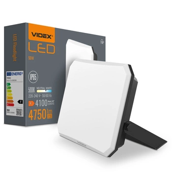 LED-Flutlicht 50W 4750lm 5000K Cold Black mit milchigem Schirm Videx