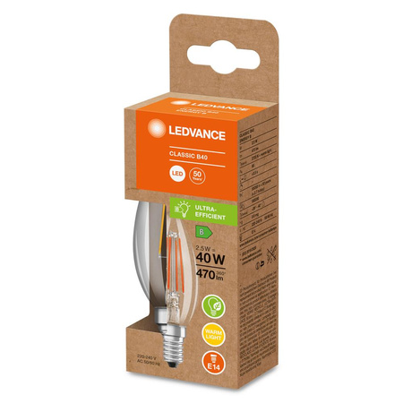 LED Lampen B35 E14 2.5W = 40W 470lm 2700K Warmweiß FILAMENT LEDVANCE