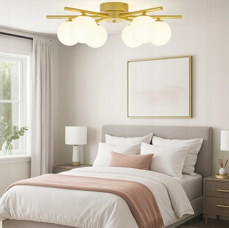 Kronleuchter Decke Pendelleuchte Dekorative 6x G9 Gold Bali Masterled