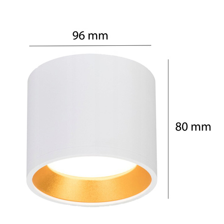 Aufbau LED GOLDA Halogen Deckenleuchte GX53 Rundrohr Weiß - Gold