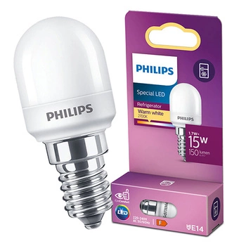 LED Lampen E14 BALL 1,7W = 15W 150lm WARM 2700K 240° - Kühlschrank, Gefrierschrank