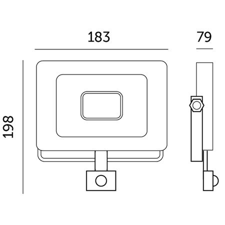 LED-Flutlicht Halogen 50W 4270lm 6500K IP65 Schwarz Bewegungsmelder MH Kobi