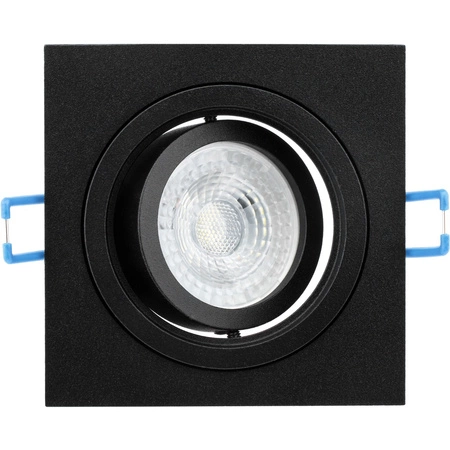 Einbaustrahler GU10, MR16 Einbauspot HALOGEN Quadrat beweglich Schwarz CASSIO LUMILED