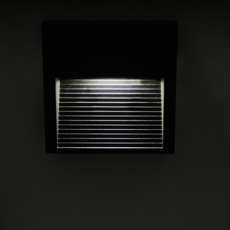 LED-Gartenanbau-Treppenleuchte 3W 60lm IP44 4000K grau quadratisch Q9 GOLDLUX (Polux)