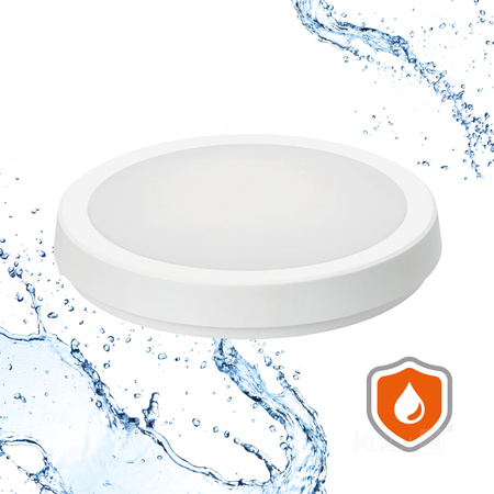 LED-Badezimmerdecke Plafond Aufputz 18W 1890lm 4000K 120° Weiß IP65 Nairos Kobi