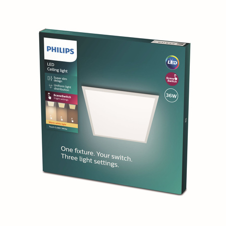 Plafond Panel LED-Anbauleuchte TOUCH 36W 2700K 33cm Dimmbar Weiß PHILIPS