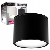 GRANDI LED Aufbau-Halogen-Deckenleuchte GX53 IP54 Rundrohr schwarz