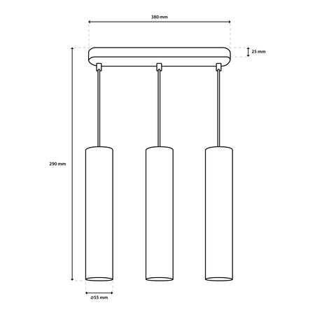 Hängelampe 29cm Reflektor 3x GU10 LED SOPLO Schwarz LUMILED