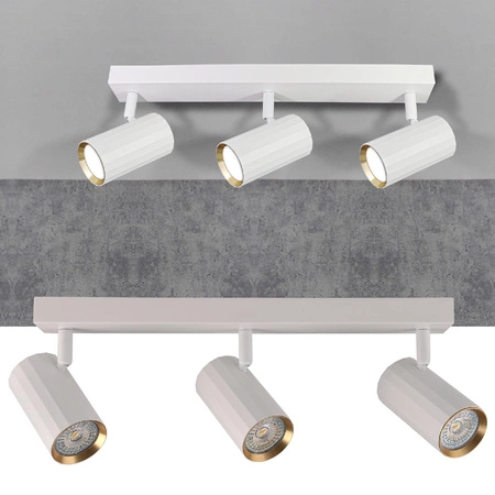 Wand- und Deckenstrahlerleuchte 3x GU10 Weißgold NICEA Sanico Goldlux