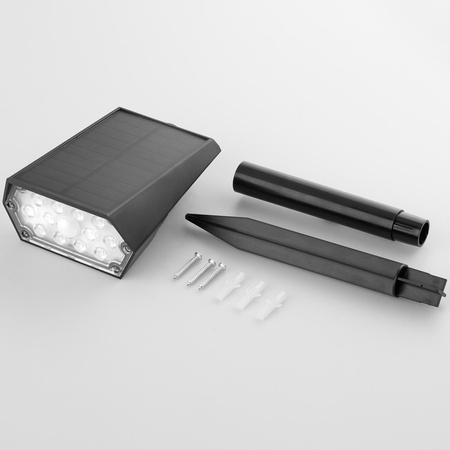 Garten LED SOLAR Strahler angetrieben 42 cm außen IP44 4000K Dämmerungssensor