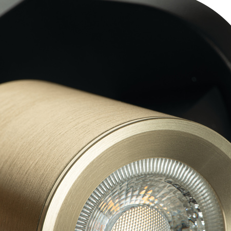 Wandleuchte Deckenleuchte Verstellbar LED GU10 Rund Schwarz Gold Laurin Kanlux