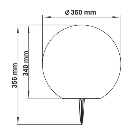 Gartenlampe mit Nieten für den Außenbereich E27 weiße Lichtkugel 35 cm 230 V