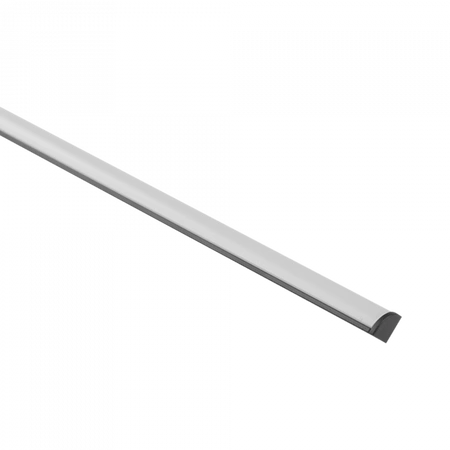 Aluminium-Eckprofil LED-Anbau Schwarz 2m mit mattierter Abdeckung für LED-Streifen + Endkappen RW Ecolight Serie