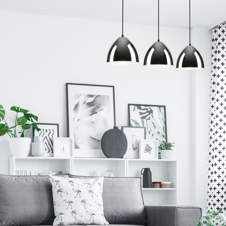 MIA abgehängte Deckenleuchte 3xE27 Schwarz Chrom LM-3.130 Lamkur