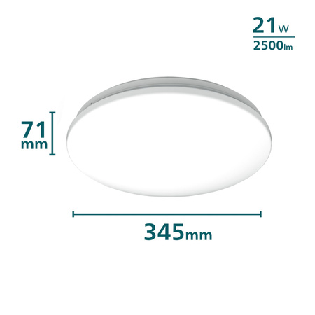 LED Plafond Deckenleuchte 21W 2500lm 2700K mit Dämmerungssensor Weiß Acuna Philips