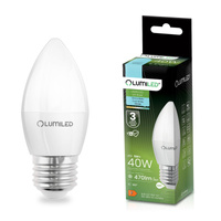 LED Lampen E27, Glühbirne B35 5W = 40W 470lm 180° 6500K kalt LUMILED