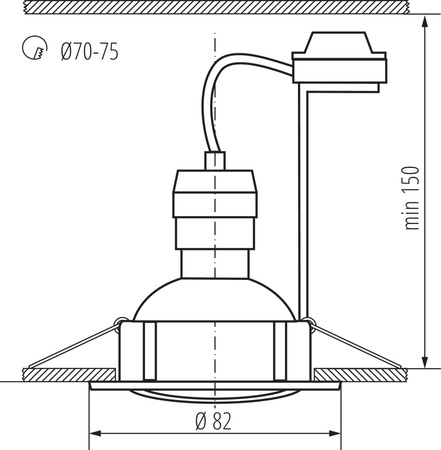 Set aus 3x TRIBIS II GU10 PAR16 10W Kreisförmige bündige Deckenleuchte Beweglich Schwarz + GU10 Leuchtmittel 400lm 3000K Warm KANLUX