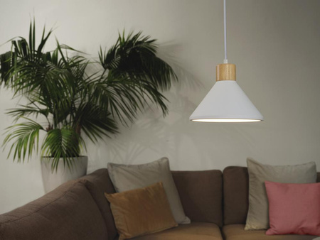 Dekorative Decke Pendelleuchte E27 Überhang Weiß Braun Dekor Ledvance