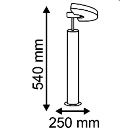 LED-Gartenlampe 3,6W 6500K MODENA GOLDLUX (Polux) MEDIUM STEEL 54 cm