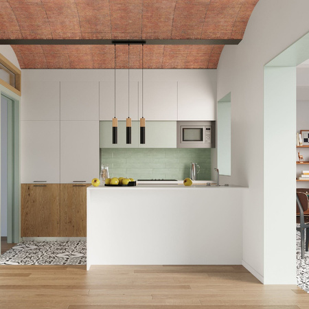 PABLO GU10 Hängeleuchte Skandinavisch Schwarz und Holz SOLLUX