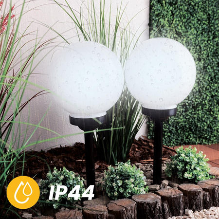 Solar-LED-Lampe, Solar Gartenleuchte IP44 6500K 25cm Kugelleuchte Weiße ATRIS LUMILED