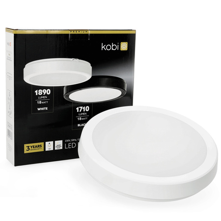 LED-Badezimmerdecke Plafond Aufputz 18W 1890lm 4000K 120° Weiß IP65 Nairos Kobi