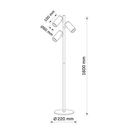Stehleuchte 3x GU10 Weißgold MARIBEL Sanico Goldlux