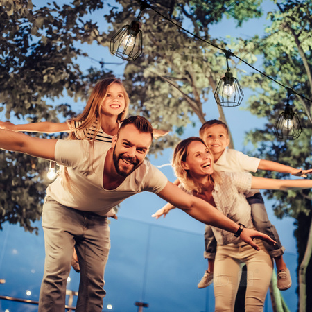 Lampenschirm für Girlanden Set CRETE LS D1 Schwarz Metall 5 Stück Kobi