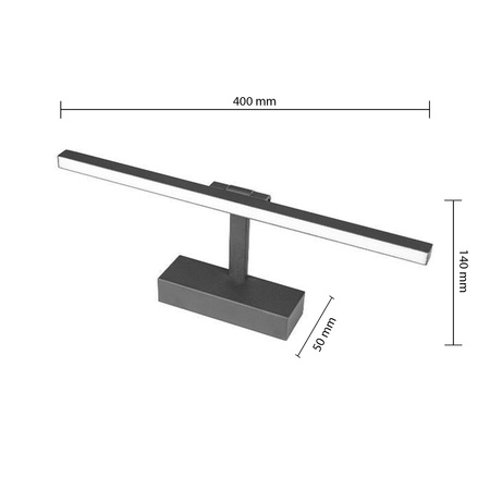 LED Wandleuchte über Spiegel 9W 450lm 4000K 116° Schwarz 40cm Lappa Masterled