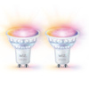 LED Lampen 2x GU10 PAR16 4.7W = 50W 2200-6500K + RGB SMART WiFi/Bluetooth WiZ