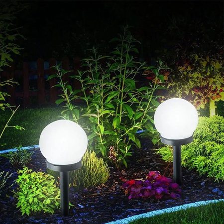 Solar-LED-Lampe, Solar Gartenleuchte 10cm Kugelleuchte Weiße ATRIS LUMILED