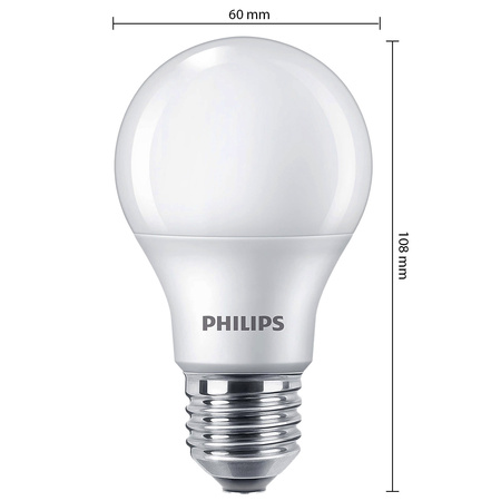 4x LED Lampen E27 A60 9W = 60W 806lm 4000K Neutral Milk PHILIPS