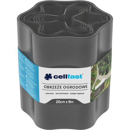 Rasenkante Flexibel gewellt 20cm x 9m Graphit CELLFAST