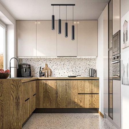 Deckenleuchte Pendelleuchte 4x GU10 Matt Schwarz Keon Masterled