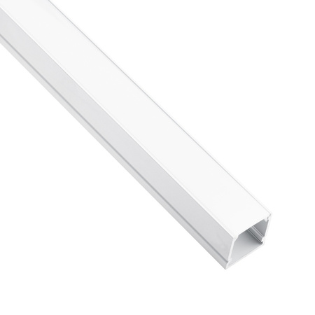 Anodisiertes Aluminium LED-Profil KM38 mit Milchglasabdeckung und Endkappen, 1m Silber LUMILED
