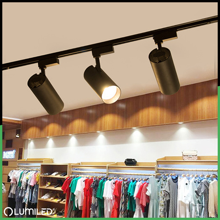 1m Stromschiene + 3x Schienenstrahler GU10 Schwarz SAGI LUMILED