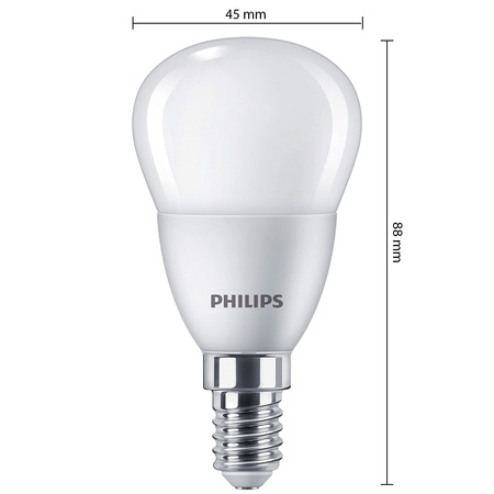 4x LED-Lampe E14 Ball P45 4.9W = 40W 470lm 2700K Warm Essential Philips
