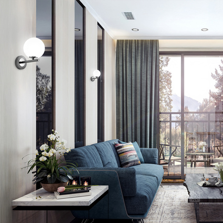 Wandsteckdose Aufbaulampe G9 Grau Globe Elegance Kobi