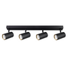 Wand- &amp; Deckenstrahler 4x GU10 Schwarz Gold NICEA Sanico Goldlux
