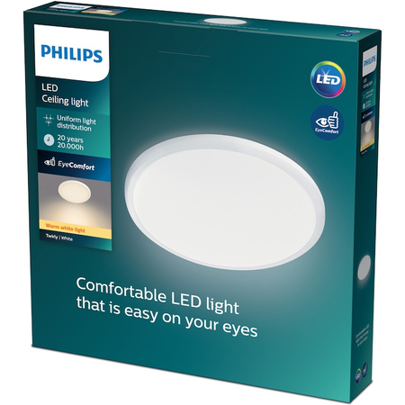 Plafond LED Deckenanbauleuchte TWIRLY 17W 2700K 35cm Weiß Rund PHILIPS