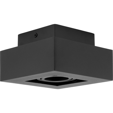 Halogen-Aufbauleuchte GU10, Aufbauspot beweglich Quadrat Schwarz AURI LUMILED