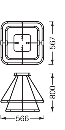 LED 23W 2500lm 3000K Warm Dimmbar Grau Dekor Ledvance Decke Pendelleuchte