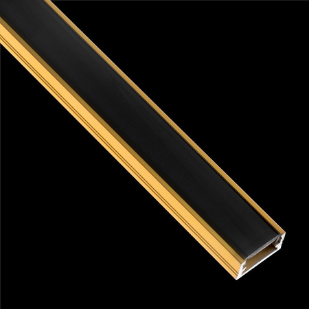 Aluminiumprofil MINI für LED-Streifen mit Schwarz Abdeckung, 1m Gold LUMILED