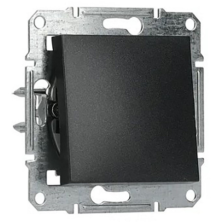 Einzelner einpoliger Lichtschalter ohne Rahmen Asfora Unterputzmontage IP20 Anthrazit